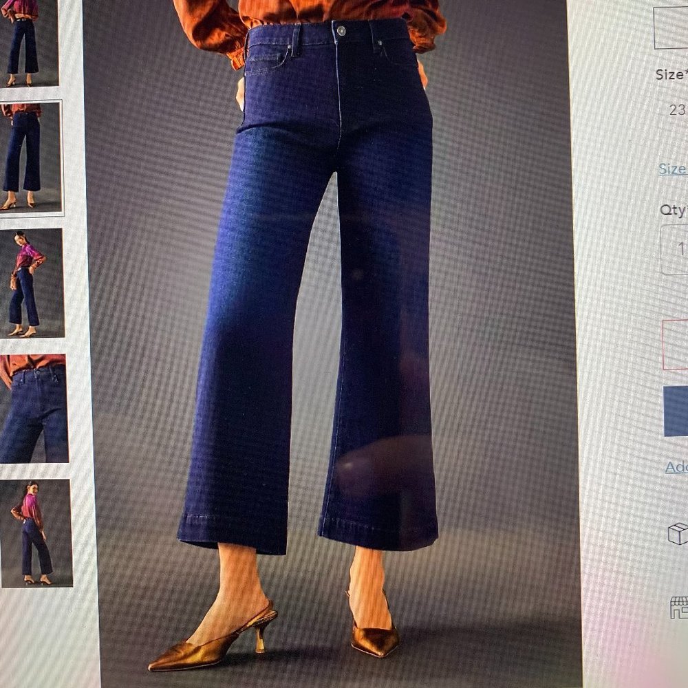 Paige Cropped Wide Leg Jeans